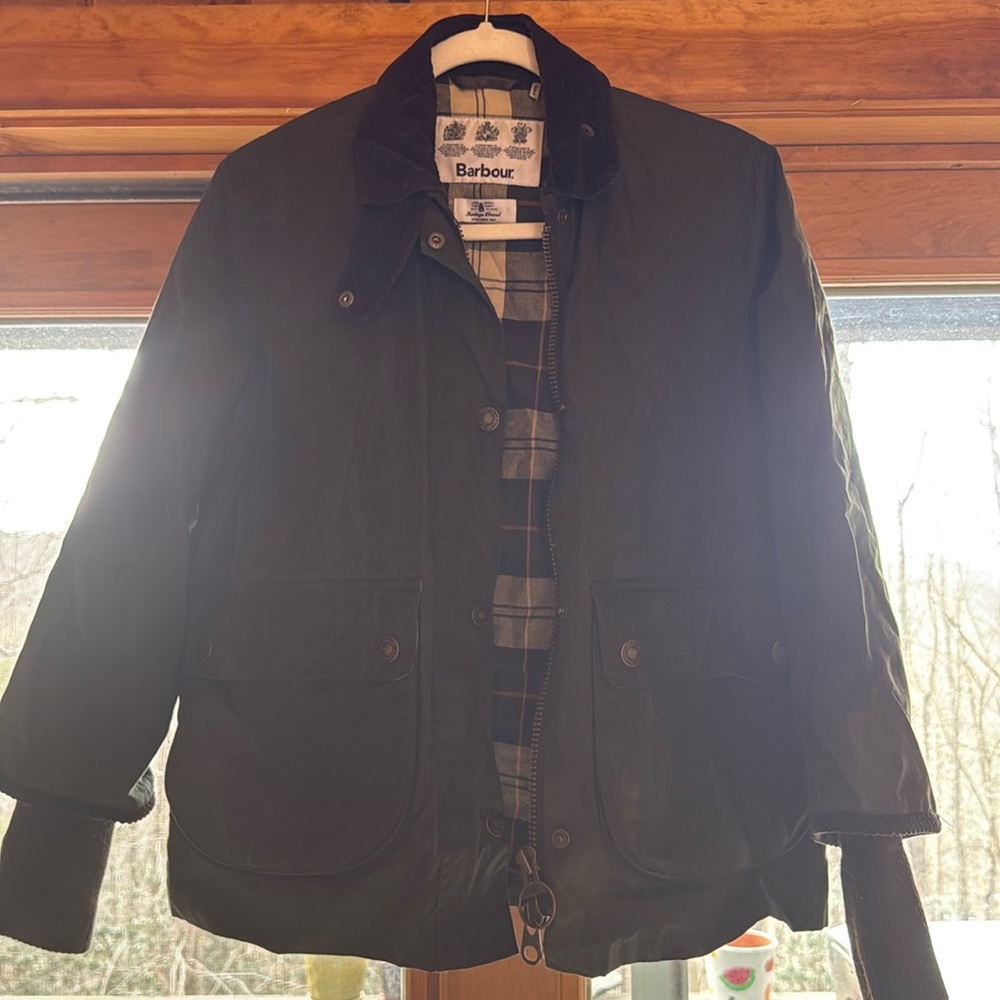 Barbour cropped wax coat